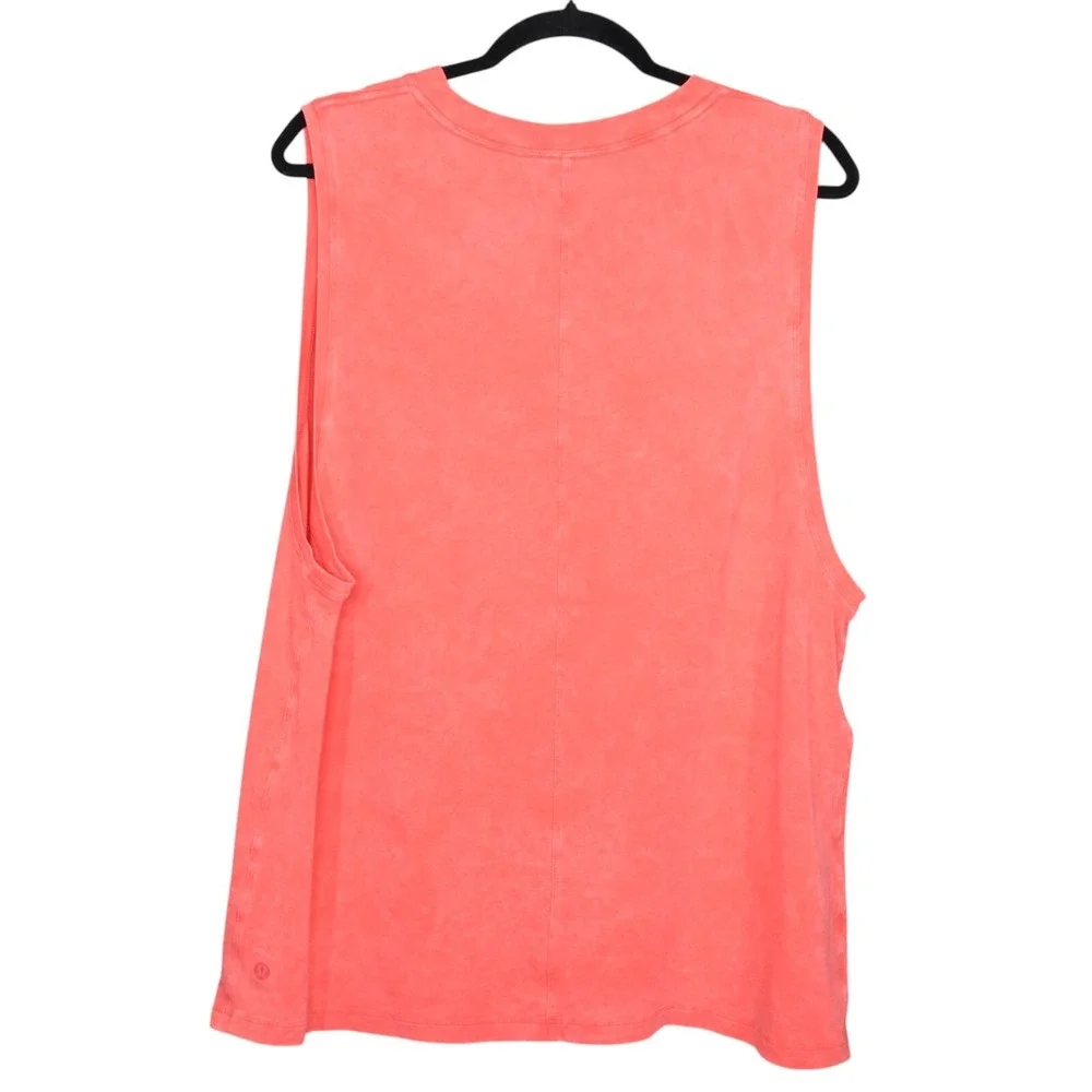 Lululemon Tank Top Womens Size 12-14 Orange Sleeveless Crew Neck Yoga Sports Gym - Picture 5 of 7